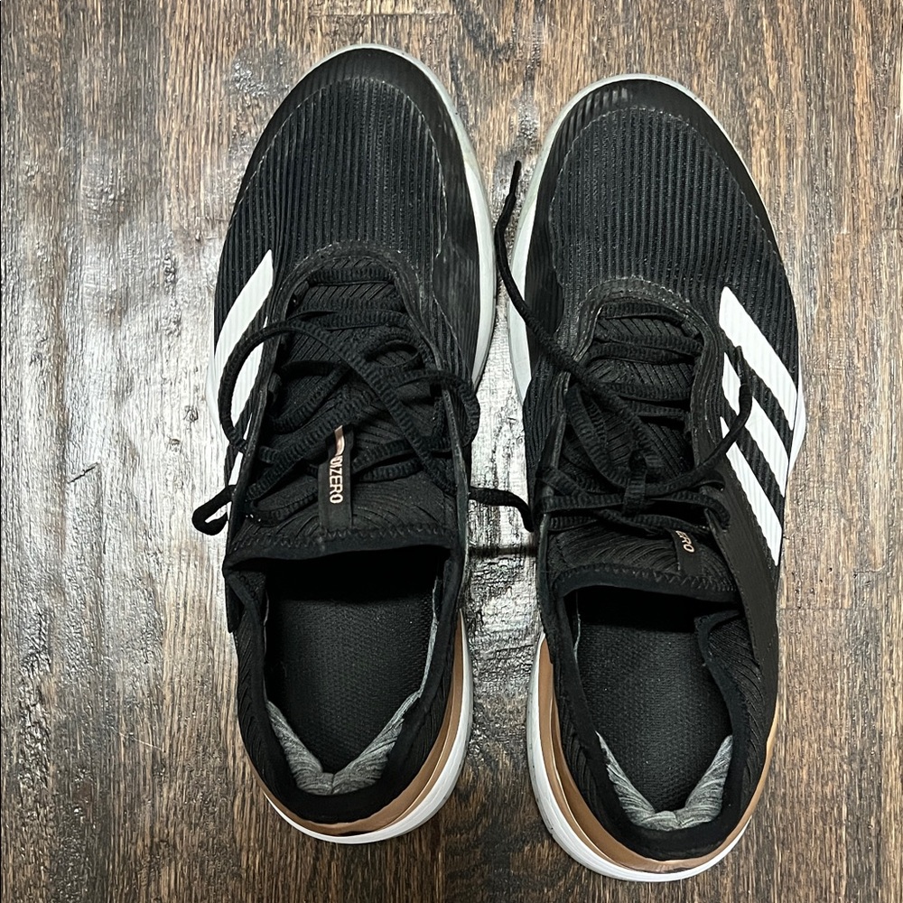 Adidas Men's Black Sneakers with White Stripes